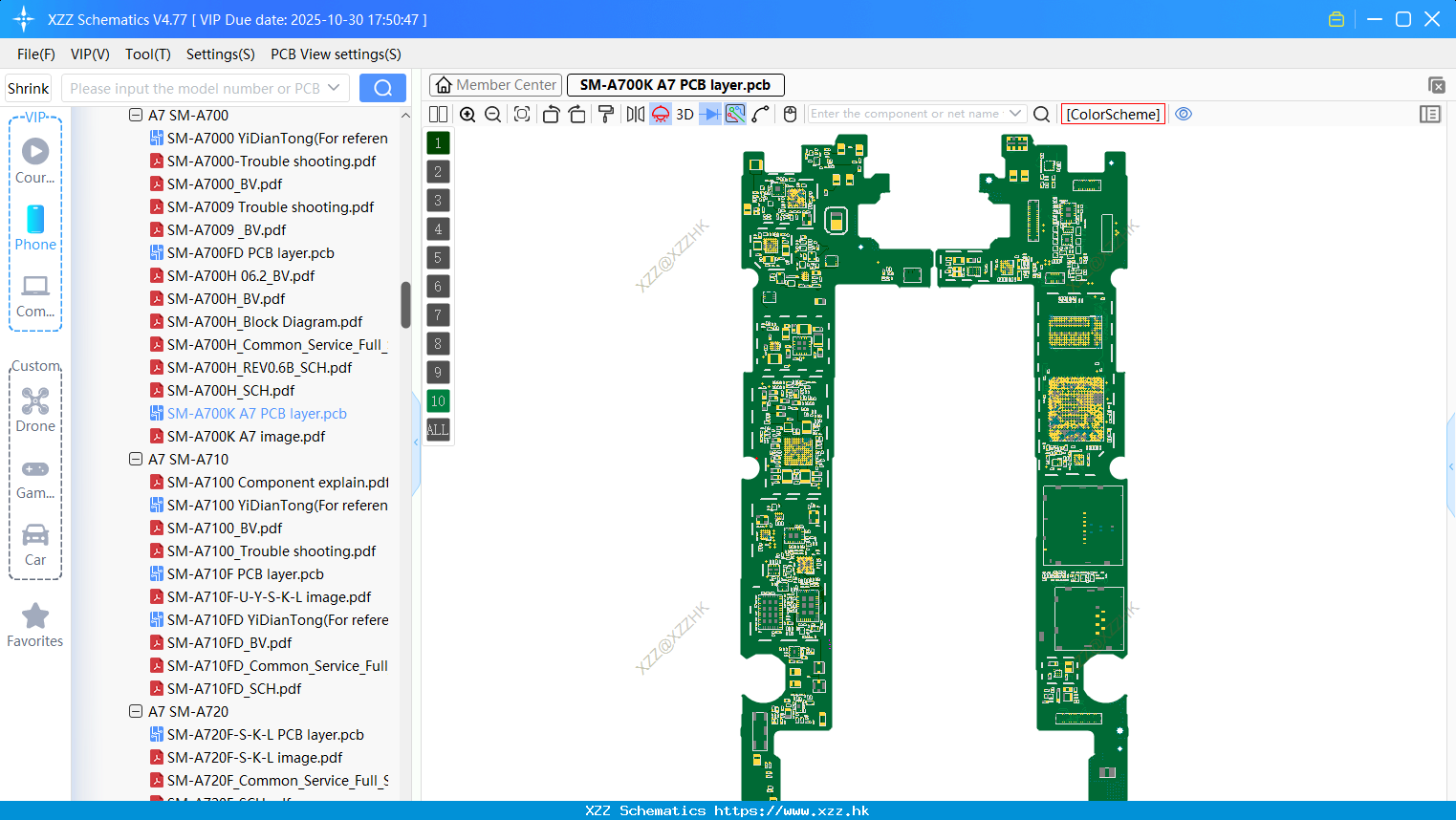 Samsung SM-A700K A7 PCB Layer